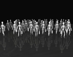 Naklejka premium Group of workers walking