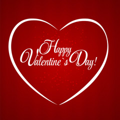 Fototapeta na wymiar Happy Valentines Day Card with Heart. Vector Illustration