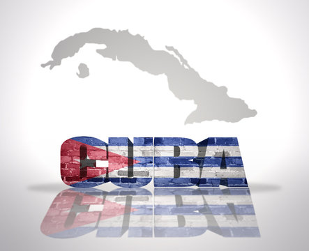 Word Cuba on a map background