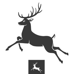 Running deer silhouette