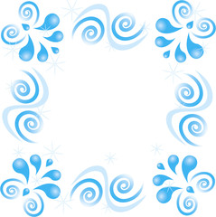 Swirl pattern of stars on white background