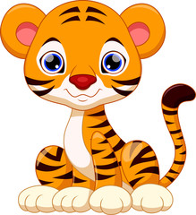 Fototapeta na wymiar Cute tiger cartoon