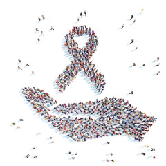 Palm with the awareness ribbon.