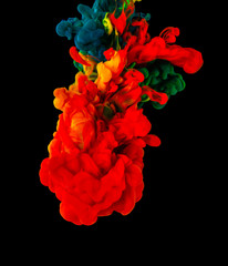 Colorful ink in water