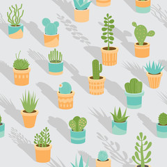 Succulent seamless pattern