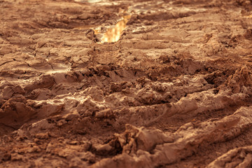 Dry soil closeup before rain