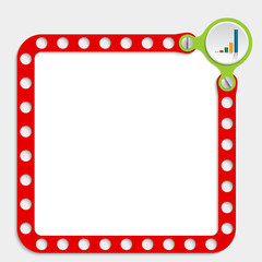 red frame for any text with screws and graph
