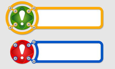 abstract boxes for any text and exclamation mark