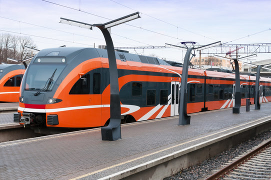 Modern european train in Estonia