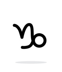 Capricorn zodiac icon on white background.