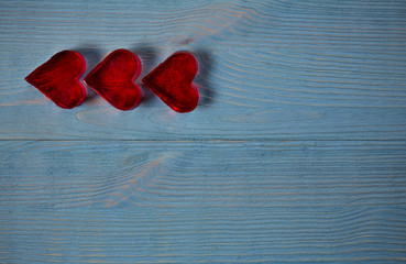 Heart of jelly on a wooden background