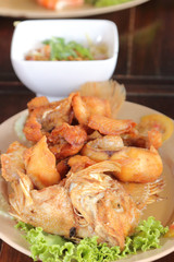 Fried Fish with Fish Sauc.