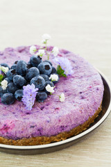 Vegan raw blueberry cake