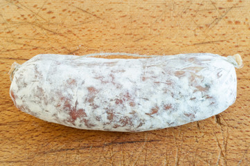 salami on a cutting board