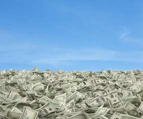 dollar bills falling