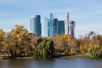 Panorama of tall Skyscrapers