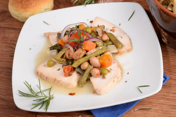 SLICED CHICKEN BREAST WITH VEGETABLES
