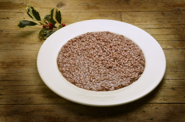 Risotto with vino tinto Cucina italiana Expo Milano 2015