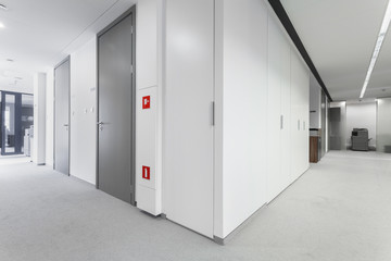 Corridor with grey doors