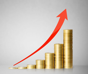 Coins graph stock market