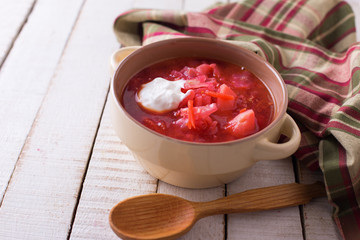 Fresh appetizing vegetable soup