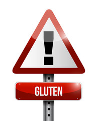 gluten warning sign illustration design