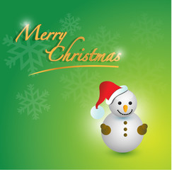 Fototapeta na wymiar merry christmas snowman card