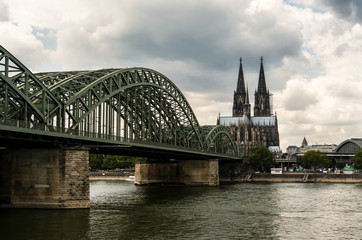 Cologne Cathedral taken in Cologne, Germany during sunset time