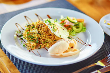 Mie goreng - spicy fried curry instant noodles