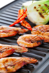 Grilled prawns