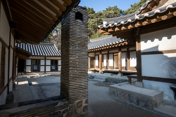 Ojukheon courtyard and house view.