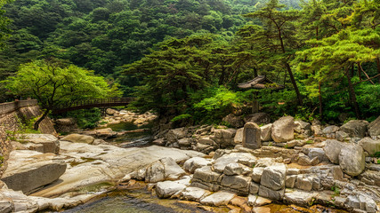 A small traditional temple near the creek.