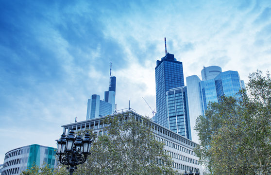 Modern Skyline Of Frankfurt, Germany Financial Business District