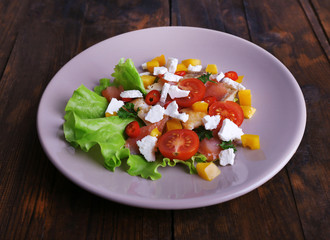 Fresh fish salad with vegetables