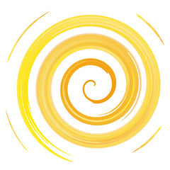 yellow watercolor spiral, vector illustration - 74414416