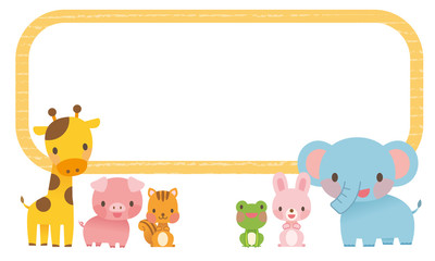 かわいい動物　コピースペース