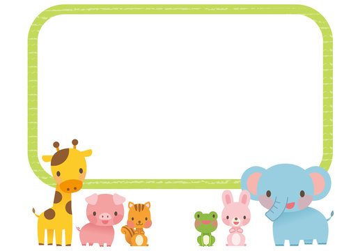 かわいい動物　コピースペース