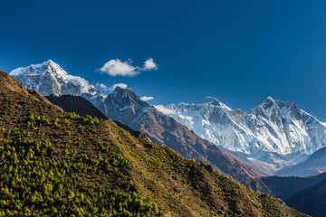 Snow covered peaks in Himalaya