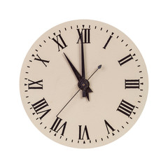 Obraz na płótnie Canvas Vintage clock face showing eleven o'clock