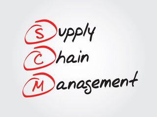 Supply Chain Management (SCM), vector business acronym