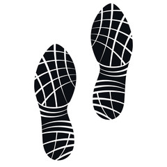 Running Shoes Foot Print, Vector Illustration