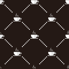 Fototapeta na wymiar Coffee Cup Vector Seamless Pattern
