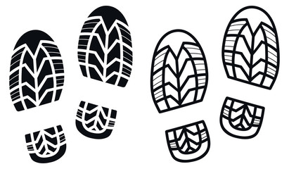 Work Boots Print, Vector Illustration