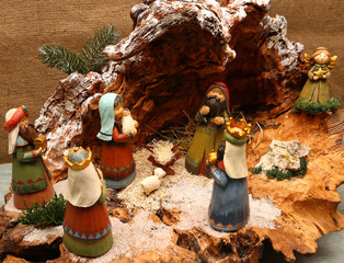 Nativity scene with Holy family