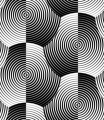 Striped Shells Black White Vector Seamless Pattern