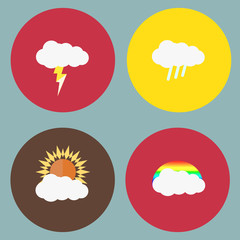 Modern flat icons vector collection with long shadow effect in