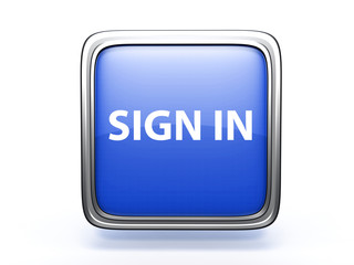 sign in square icon on white background
