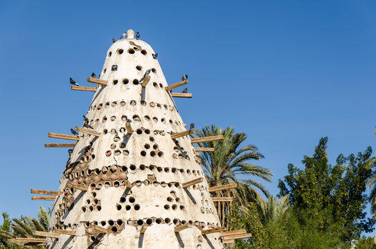 Tauben mit Taubenturm in &Auml;gypten
