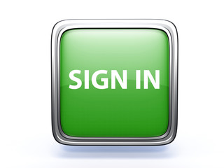 sign in square icon on white background