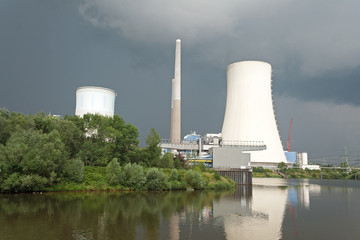 power plant in the storm